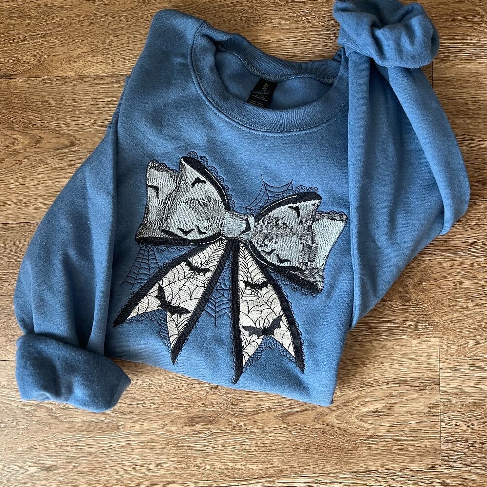 Halloween Bow Embroidered Crewneck